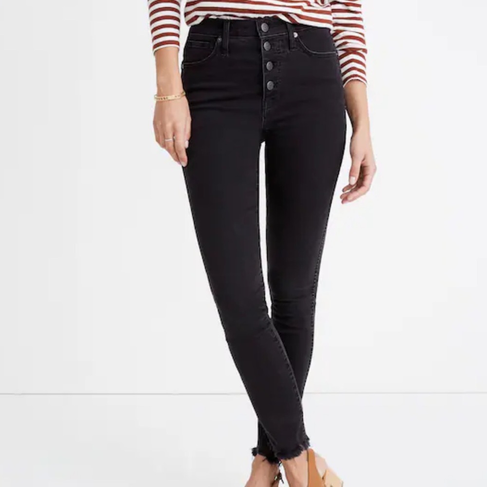 Madewell 10″ High-Rise Skinny Jeans ; Black / Gray ; Size 26